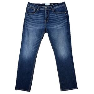 Buckle Departwest Seeker Straight Jeans Stretch Knit Denim Dark Wash 36x30